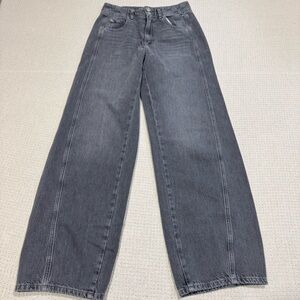 Free People Women’s Aster Seamed Relaxed Straight Leg Jeans Gray Size 28